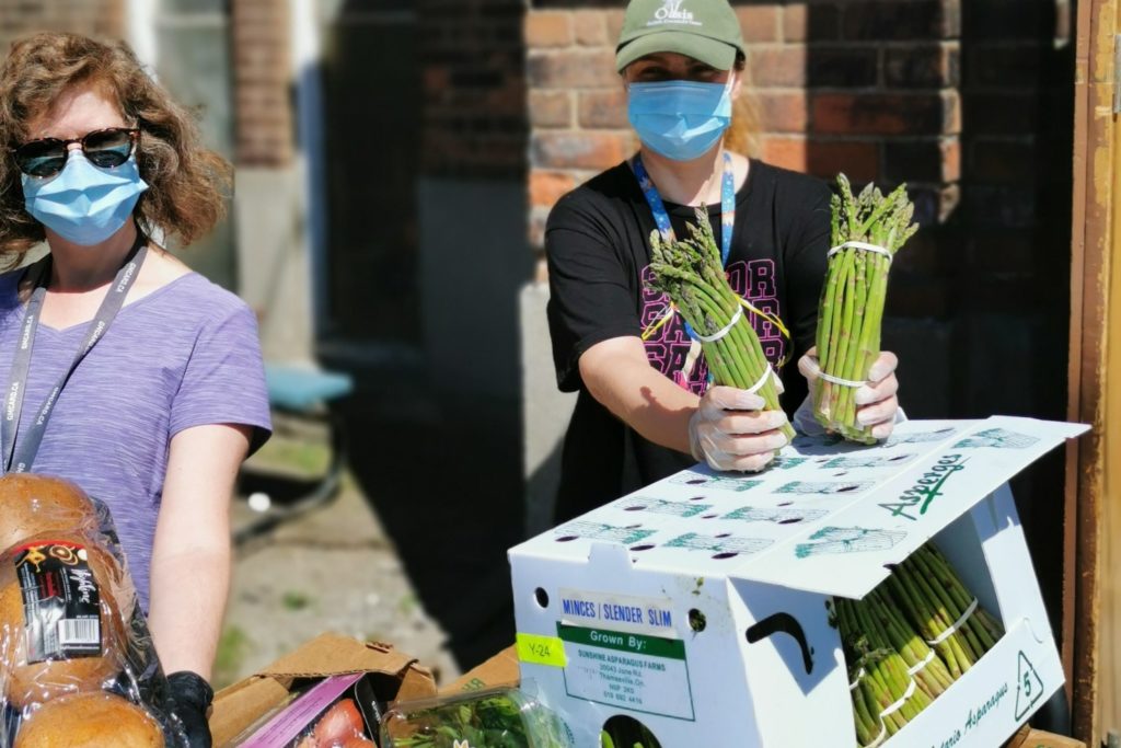 Woman with asparagus