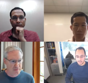 Four men in a Teams meeting