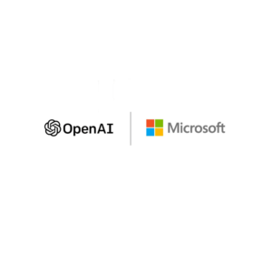 Logos of OpenAI and Microsoft