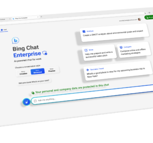 Screenshot of Bing Chat Enterprise webpage