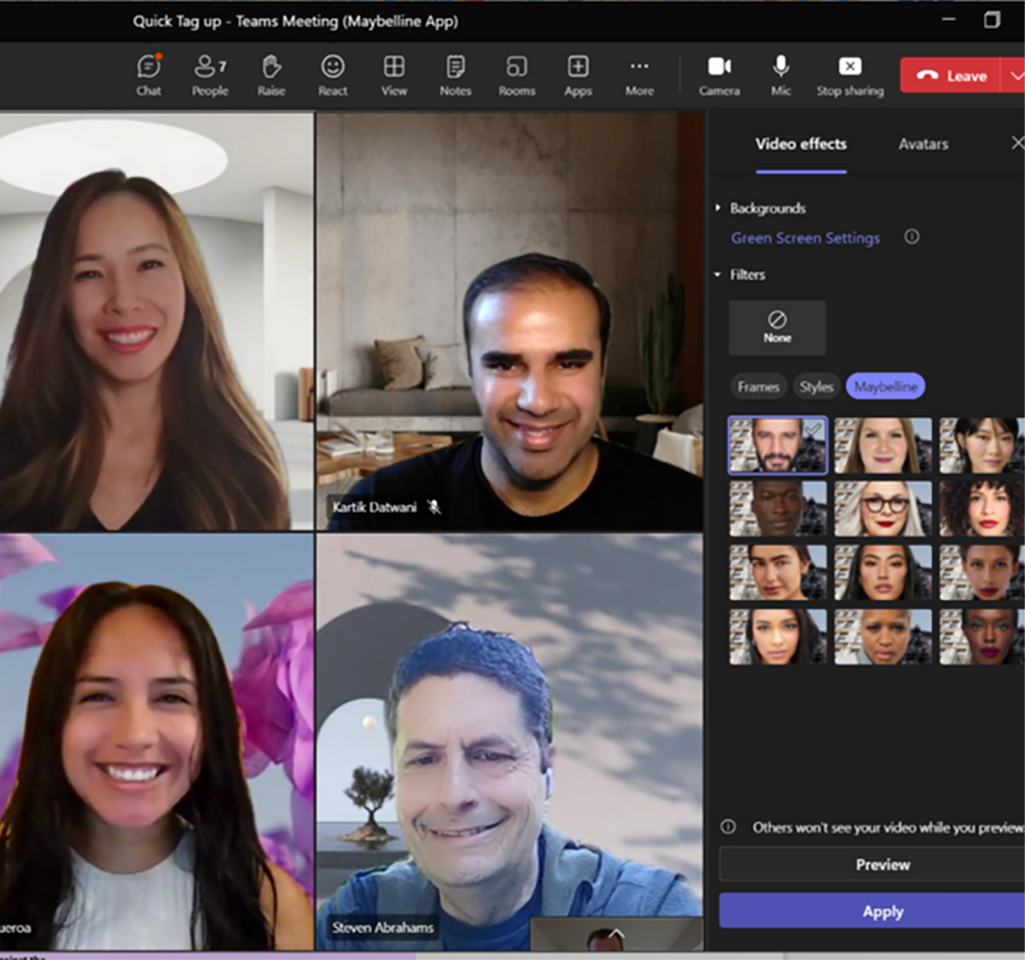 Microsoft Teams user interface
