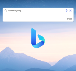Microsoft Bing Chat welcome screen