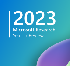 The words "2023: Microsoft Research year in review"