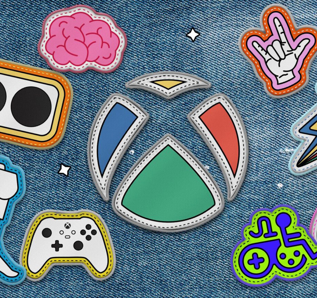 Xbox logo surrounded by icons depicting accessibility