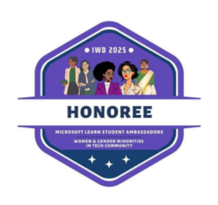 Honoree badge with five illustrations of women