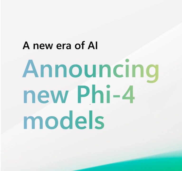 Text reading: A new era of AI, announcing new Phi-4 models