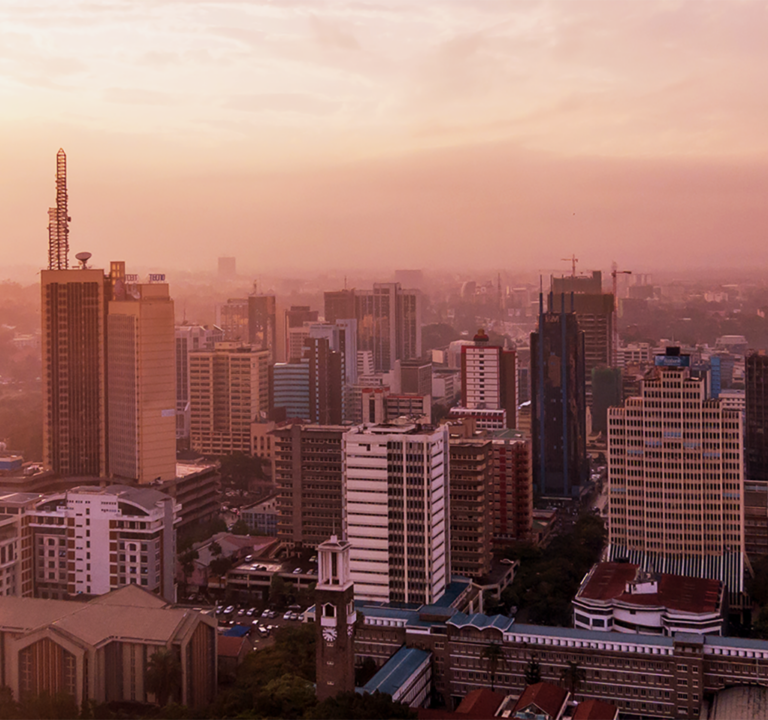 City skyline.