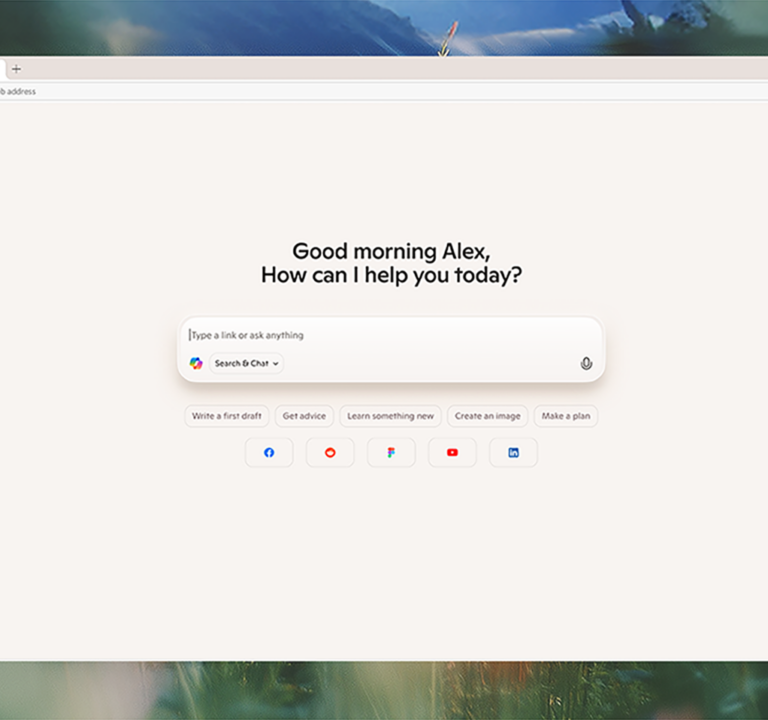 Copilot screenshot with the words Good morning Alex, How can I help you today?