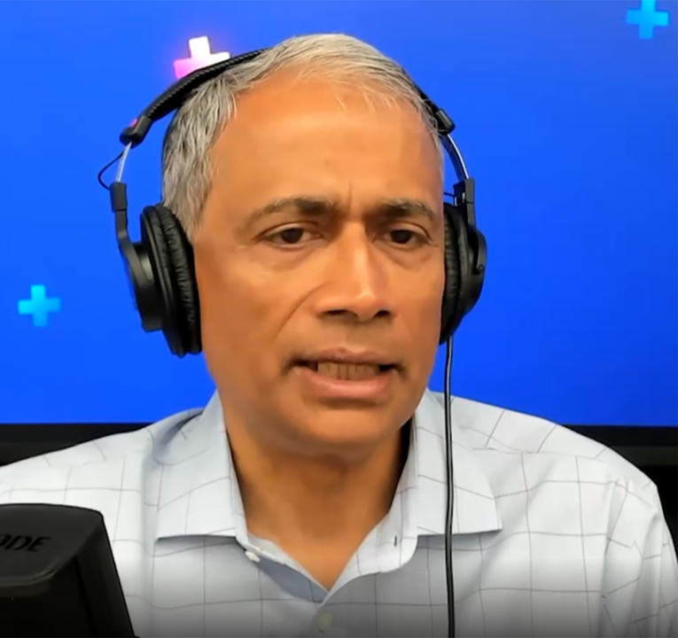 Man wearing a headset.